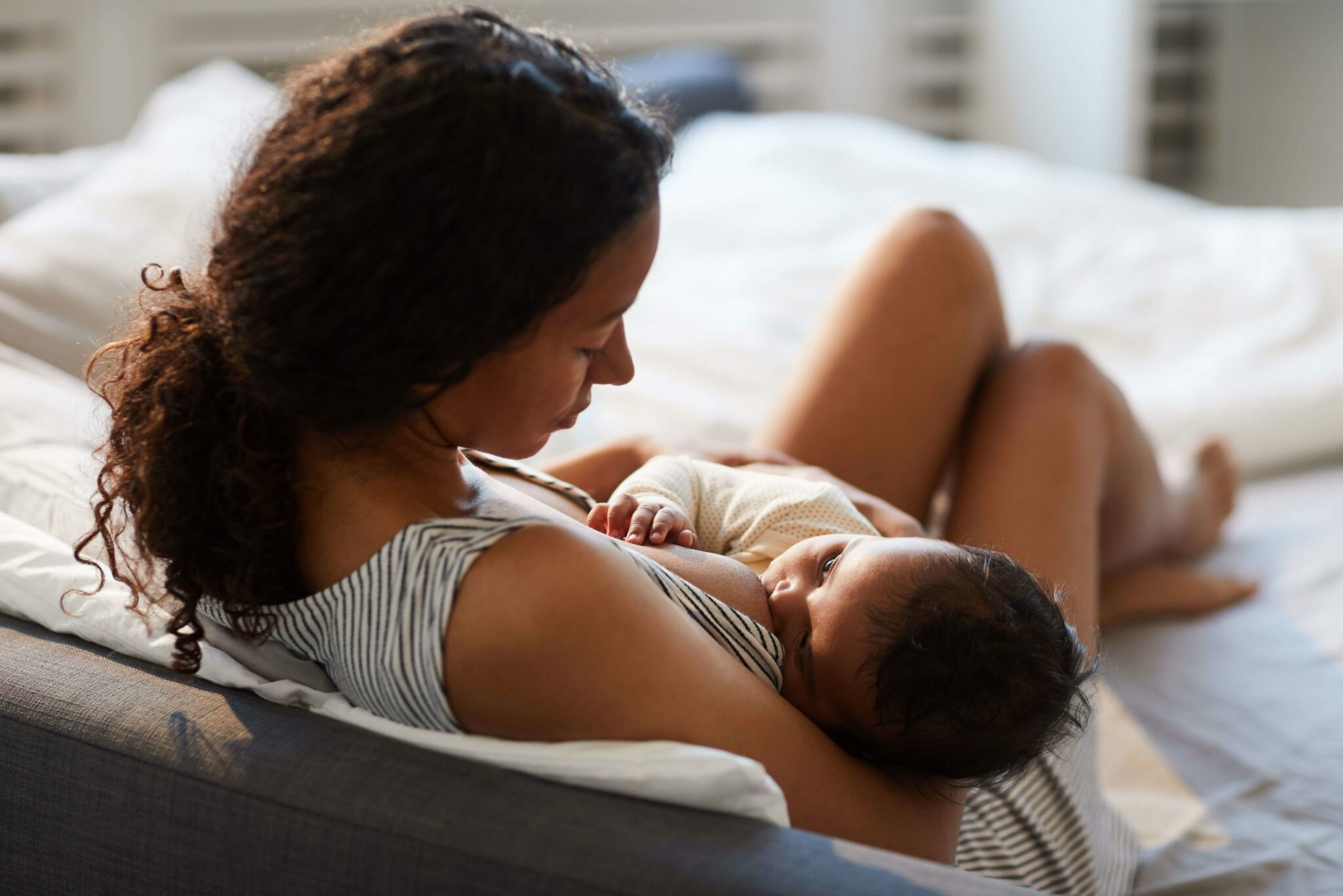 A woman breastfeeding